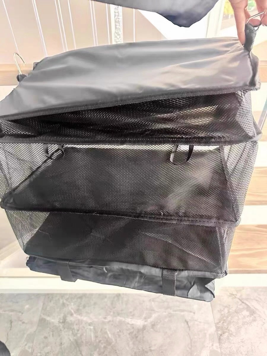 Hanging Large-capacity Clothing Storage Bag, Layered and Foldable, Portable Student Bag, Outdoor Travel Bag