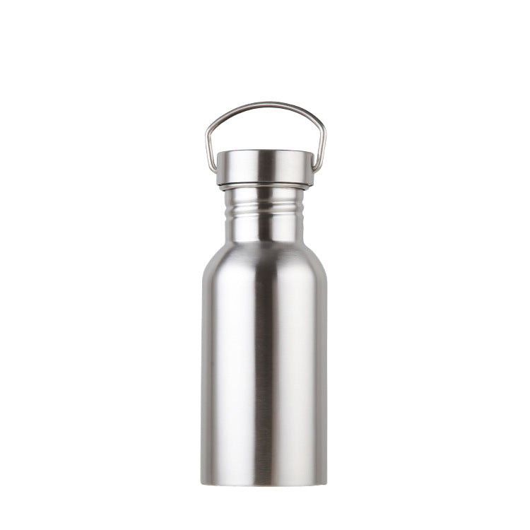 Portable Stainless Steel Water Bottle, Bamboo Lid Sports Flasks, Leak-proof Travel Cycling Hiking Camping Bottles