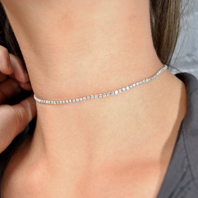 N5612 Europe and America Simple Temperament Model Diamond Necklace, Women Clavicle Necklace, Necklace Choker Hot Items