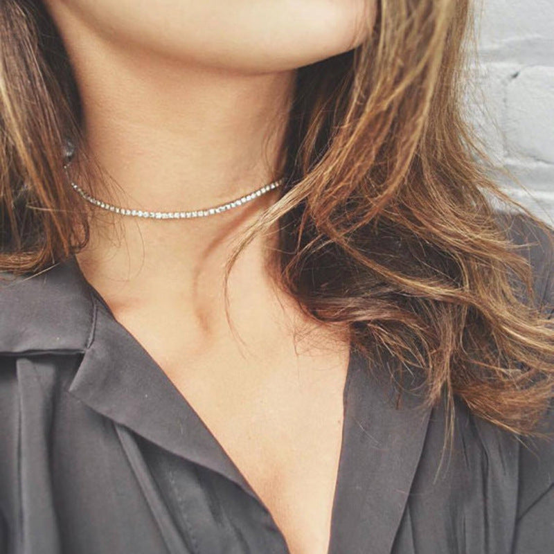 N5612 Europe and America Simple Temperament Model Diamond Necklace, Women Clavicle Necklace, Necklace Choker Hot Items
