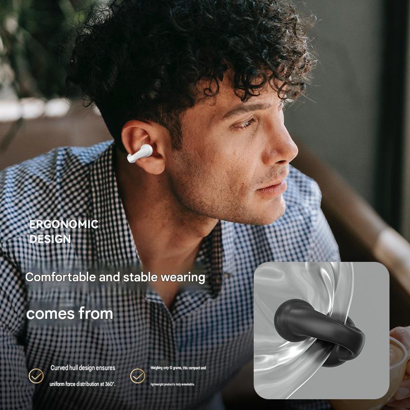 Wireless Bluetooth Headset, 5.3 Ear Clip Type Non-in-ear Wireless Bluetooth Sports Headset, Super Long Battery Life Headset
