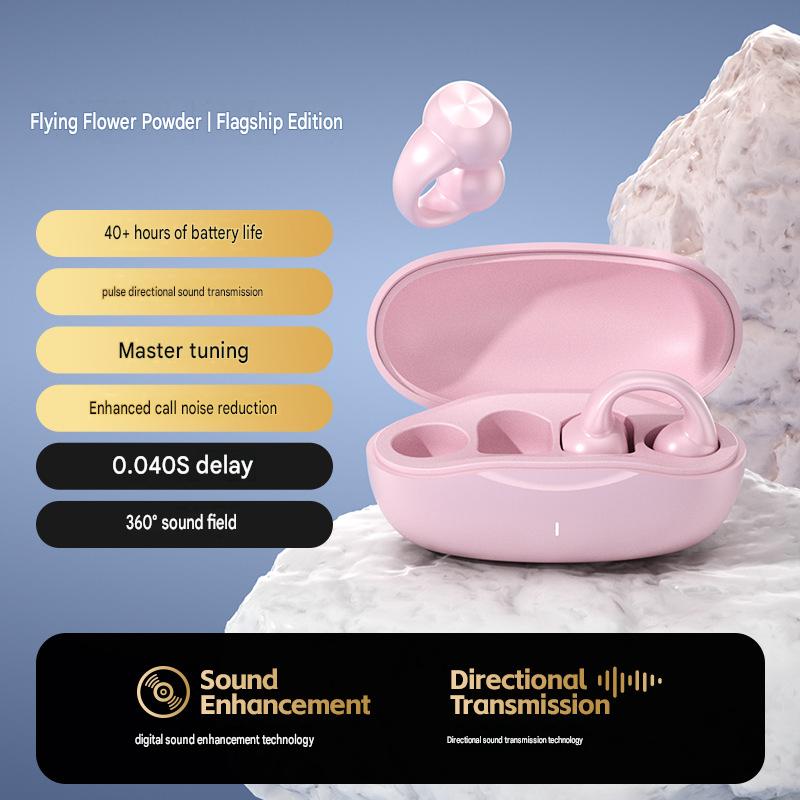Wireless Bluetooth Headset, 5.3 Ear Clip Type Non-in-ear Wireless Bluetooth Sports Headset, Super Long Battery Life Headset