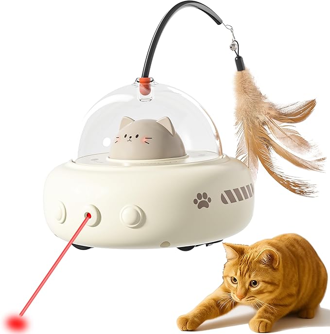 Cat Laser with Feather Toy