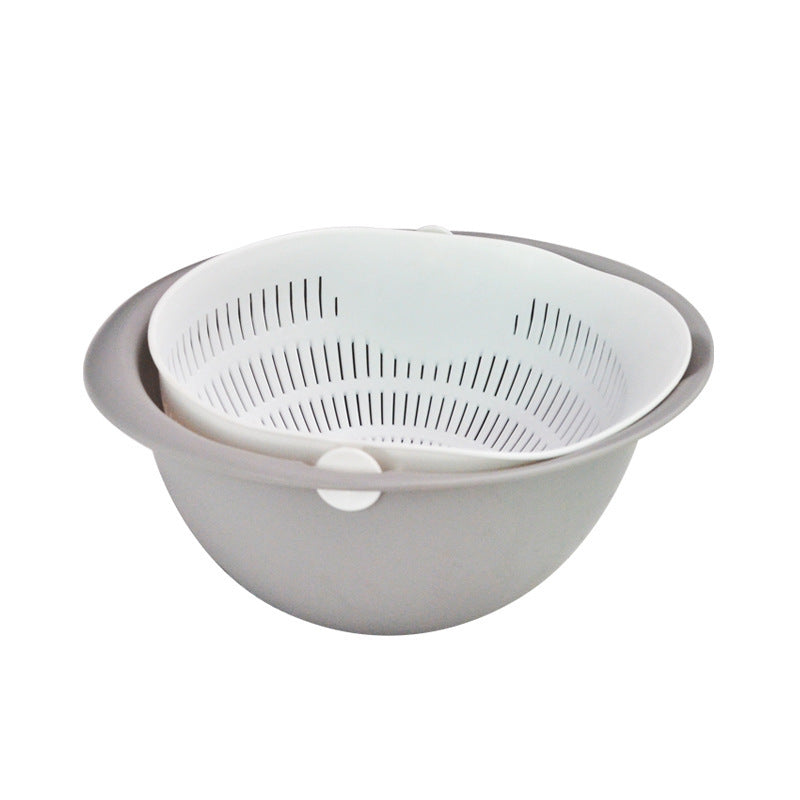 New Multifunctional Storage Basket, Plastic Portable Round Double Drain Basket, Fruit Basket Vegetable Basket