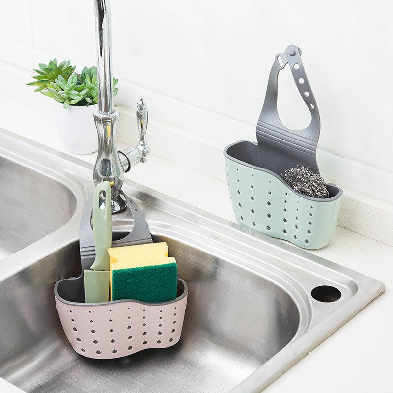 Kitchen Supplies Sink Drain Rack, Sink Plastic Storage Hanging Bag, Kitchenware Drain Basket Faucet Rack