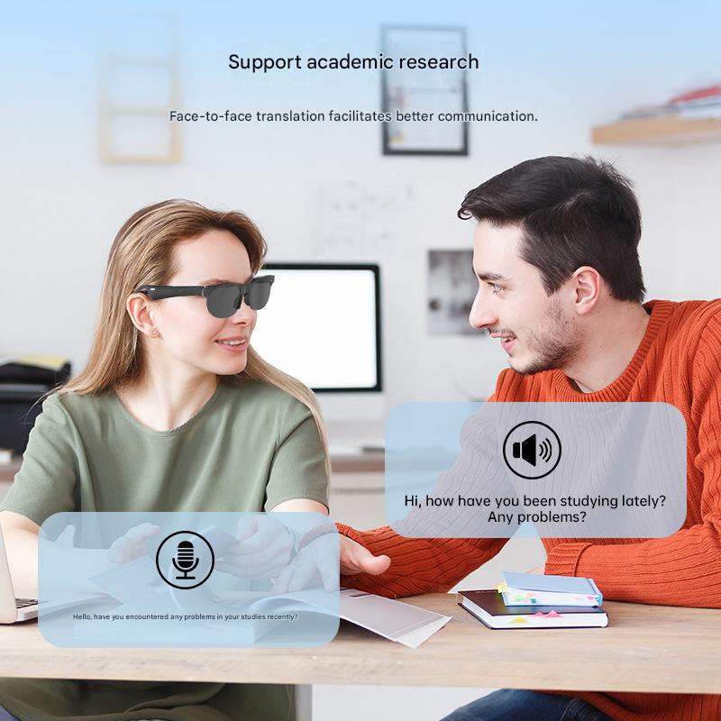 AI Translation Smart Bluetooth Glasses Wireless Bluetooth Headset Real-Time Multi-Language Translation
