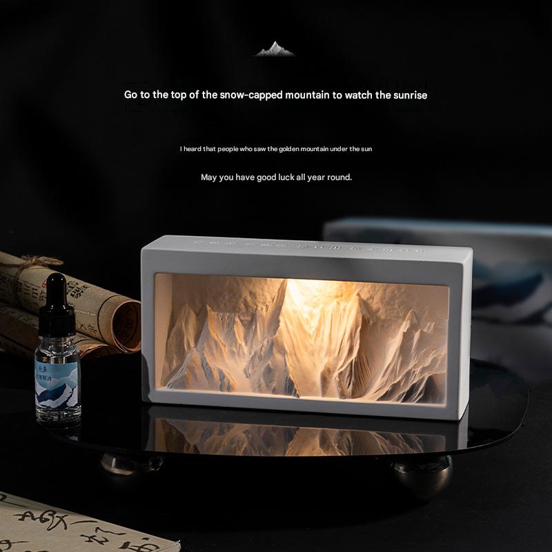 New Snow Mountain Aromatherapy Lamp Diffuser Stone, Birthday Gift Girls Home Atmosphere Ornaments Gift Box