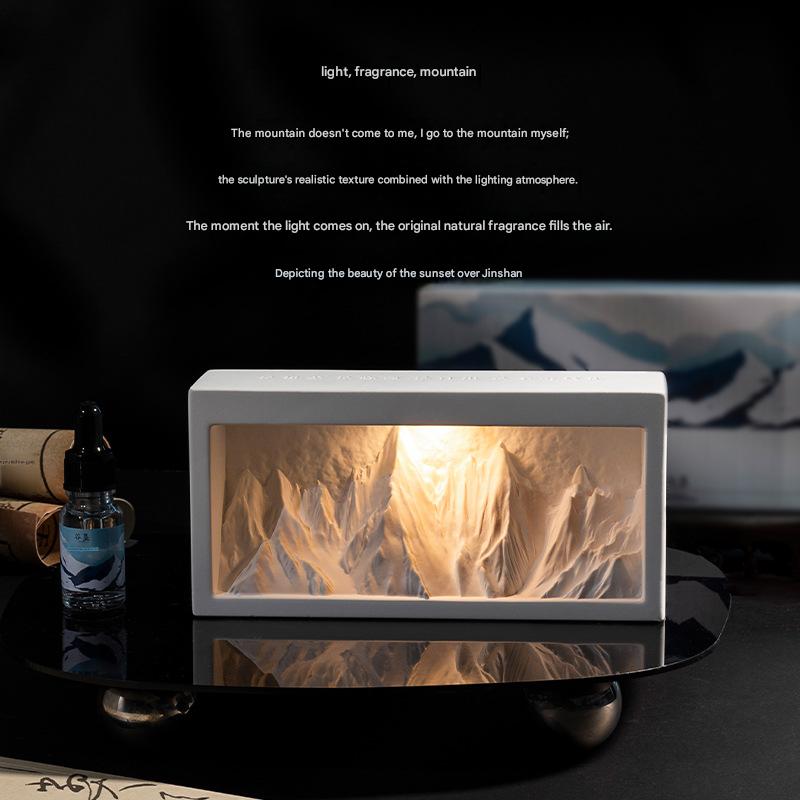 New Snow Mountain Aromatherapy Lamp Diffuser Stone, Birthday Gift Girls Home Atmosphere Ornaments Gift Box
