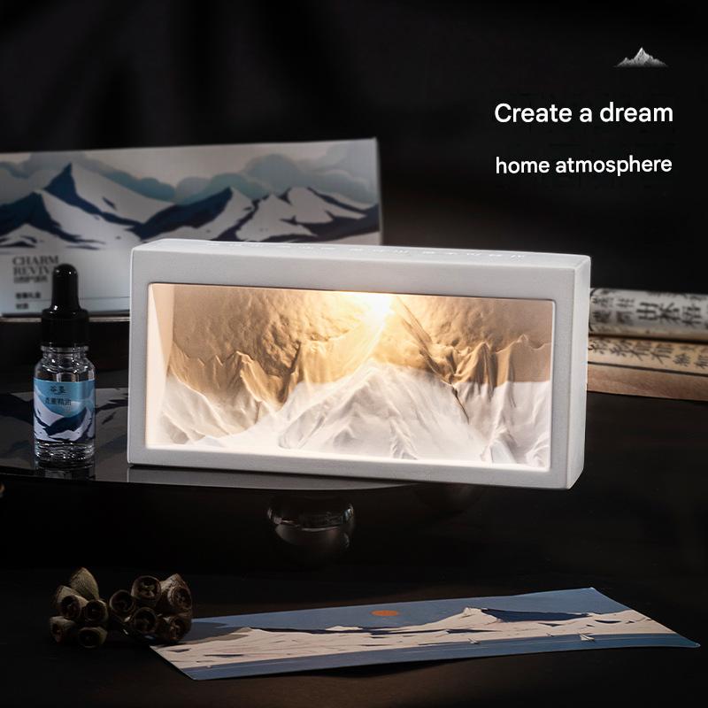New Snow Mountain Aromatherapy Lamp Diffuser Stone, Birthday Gift Girls Home Atmosphere Ornaments Gift Box