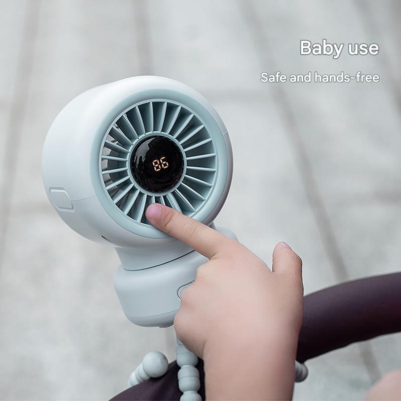 Cross-border 2026 Baby Stroller Fan Oscillating Baby Stroller Octopus Clip Portable Mini Rechargeable
