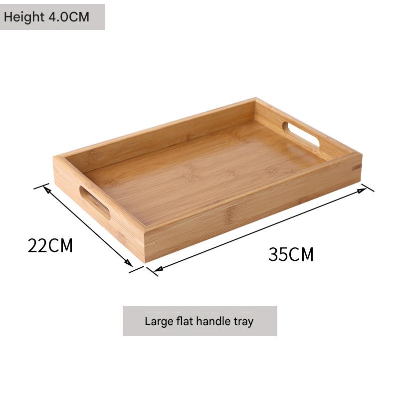 Bamboo and Wood Tray, Solid Wood Rectangular Tea Tray, Water Cup Tray, Japanese Bread Tray, Commercial Serving Tray