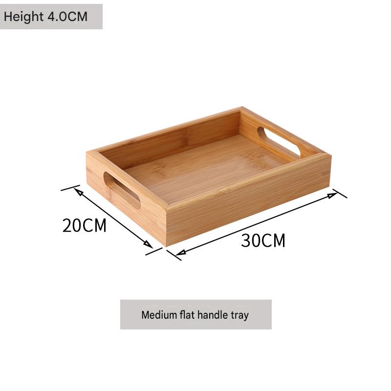 Bamboo and Wood Tray, Solid Wood Rectangular Tea Tray, Water Cup Tray, Japanese Bread Tray, Commercial Serving Tray