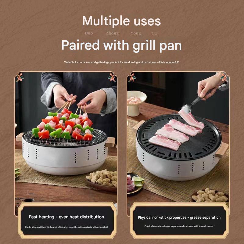 Outdoor Round Charcoal Grill Barbecue Grill Household Stove Tea, Camping Essential Barbecue Grill Heating Stove