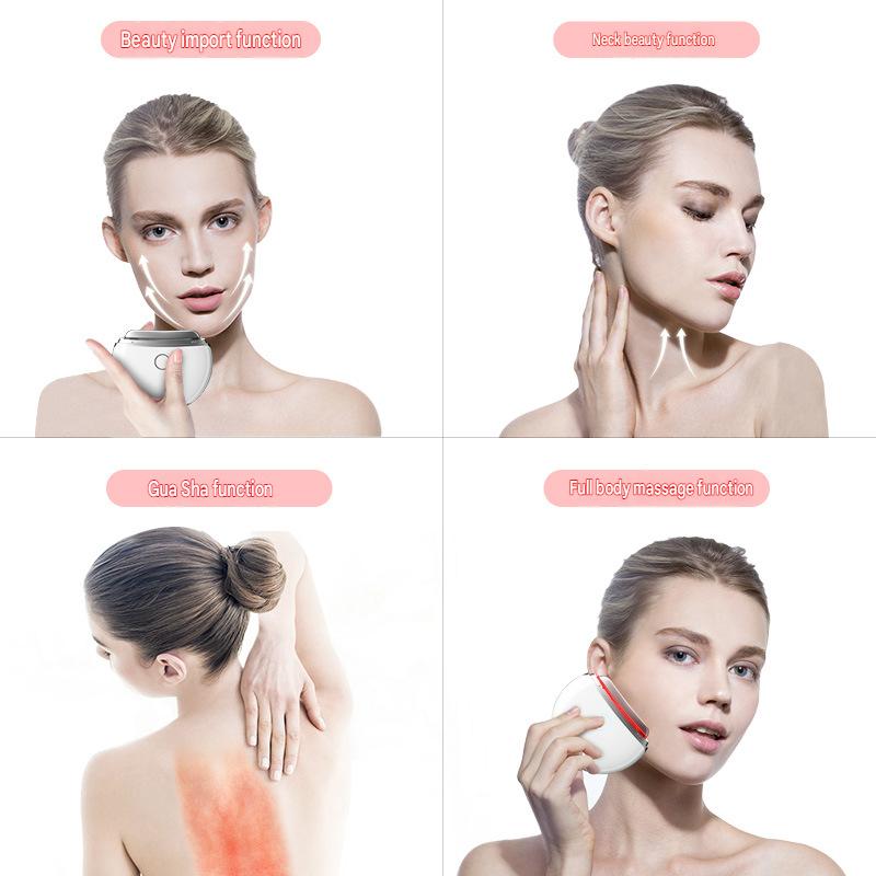 Beauty Instrument Electric Scraping Instrument Neck and Face Massager Micro-current Vibration Heating Home Lifting and Firming Gift