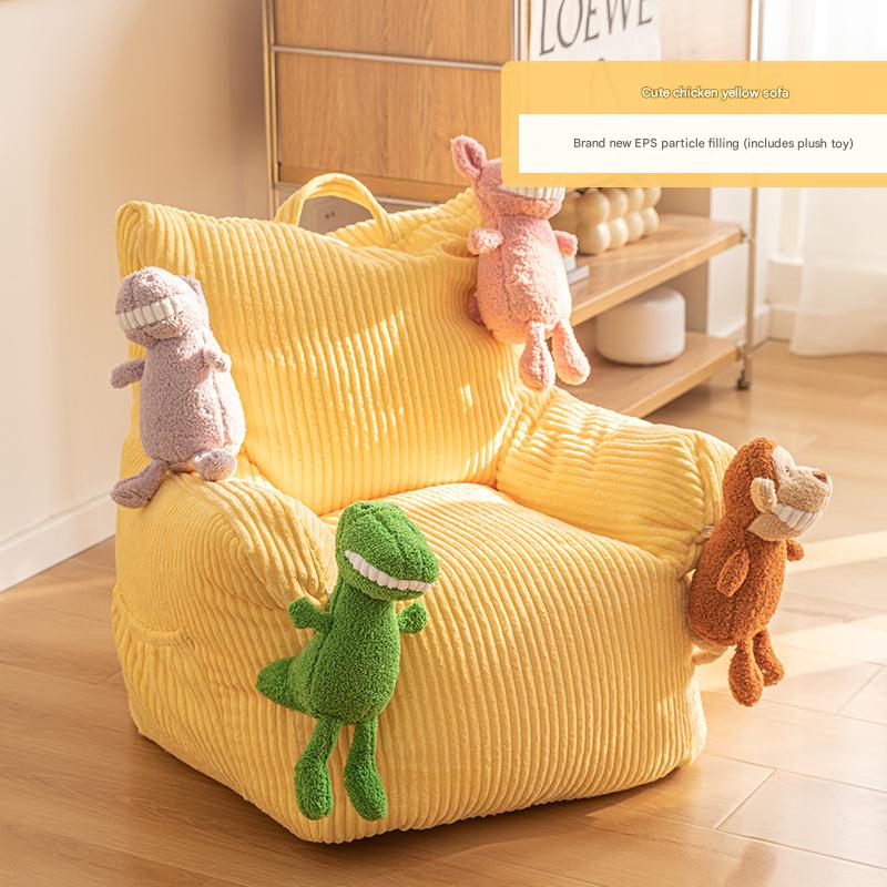 Modern Simple Corduroy Lazy Sofa Chair, Corduroy Big Kids Sofa Fabric Balcony Tatami Sofa