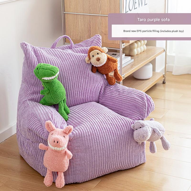 Modern Simple Corduroy Lazy Sofa Chair, Corduroy Big Kids Sofa Fabric Balcony Tatami Sofa