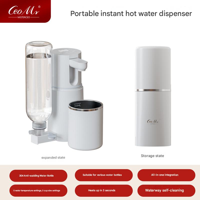 Travel Artifact 3 Seconds Instant Hot Water Dispenser, Small Mini Milk and Tea Making, Home Office Convenient Hot Water Kettle