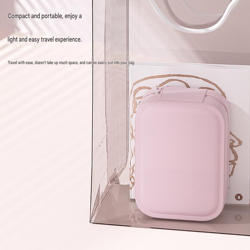Cosmetic Storage Box with Light Mirror Integrated Dressing Table Desktop Skin Care Products Storage Box, Dustproof Portable box