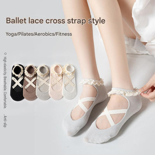 Spring/Summer New Arrival: Cross-Strap Yoga Socks, Professional Anti-Slip Pilates Socks, Fitness Running Exercise Floor Socks