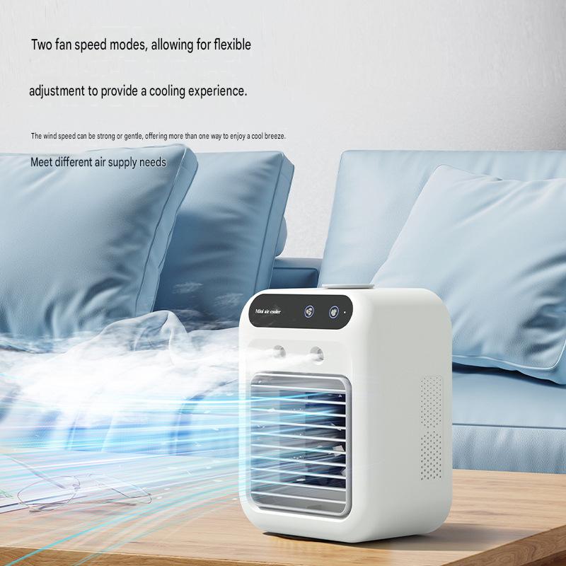 Desktop Mini Air Conditioner Fan, Cooling Fan, Mini USB Fan, Rechargeable, Portable, Mobile, Camping, Outdoor