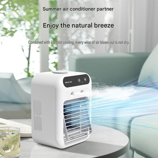 Desktop Mini Air Conditioner Fan, Cooling Fan, Mini USB Fan, Rechargeable, Portable, Mobile, Camping, Outdoor