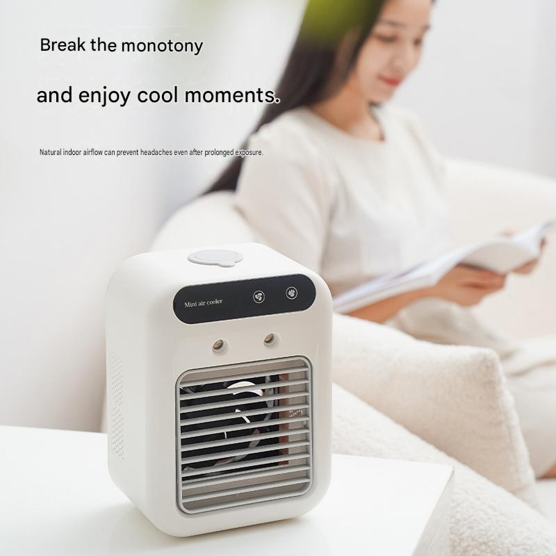 Desktop Mini Air Conditioner Fan, Cooling Fan, Mini USB Fan, Rechargeable, Portable, Mobile, Camping, Outdoor