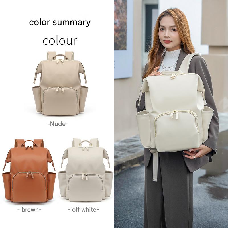 Large Capacity PU Leather Backpack, Diaper Bag, Maternity and Baby Handbag, Portable and Lightweight