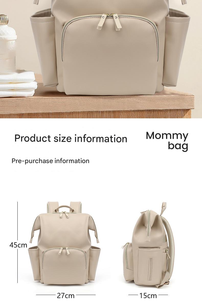 Large Capacity PU Leather Backpack, Diaper Bag, Maternity and Baby Handbag, Portable and Lightweight