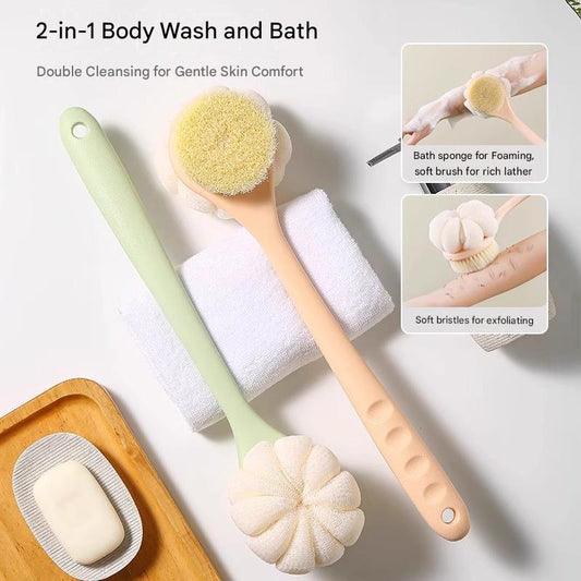 Double-sided Soft Bristle Bath and Back Scrubbing Bath Brush Long Handle Bath Scrubbing Artifact Bath Brush Multifunctional Two-in-one Bath Brush