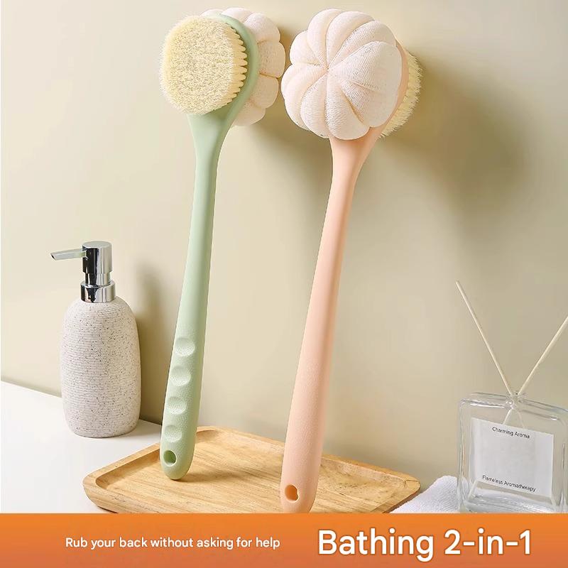 Double-sided Soft Bristle Bath and Back Scrubbing Bath Brush Long Handle Bath Scrubbing Artifact Bath Brush Multifunctional Two-in-one Bath Brush