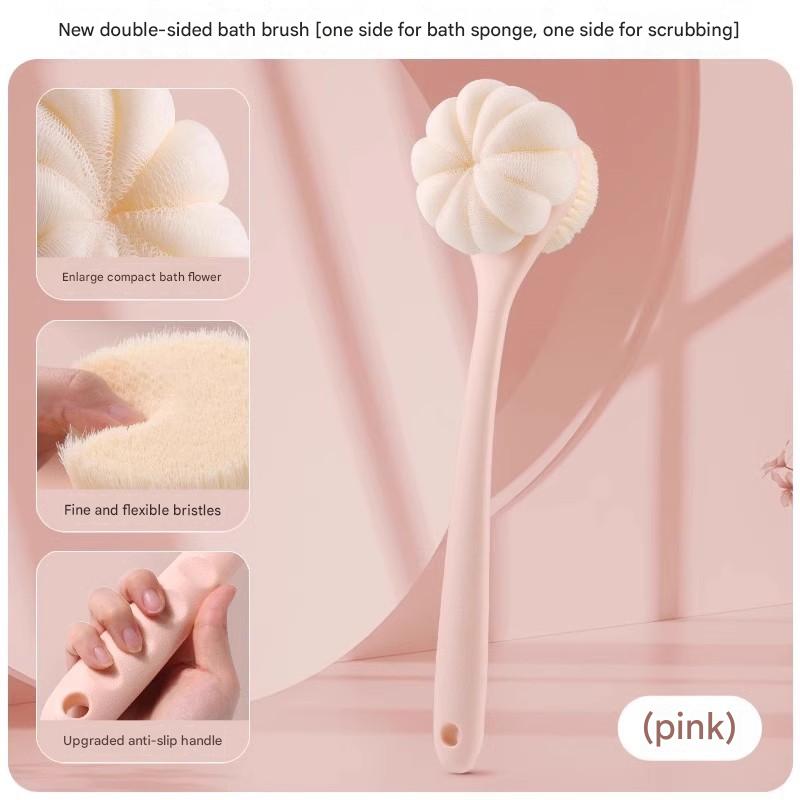 Double-sided Soft Bristle Bath and Back Scrubbing Bath Brush Long Handle Bath Scrubbing Artifact Bath Brush Multifunctional Two-in-one Bath Brush
