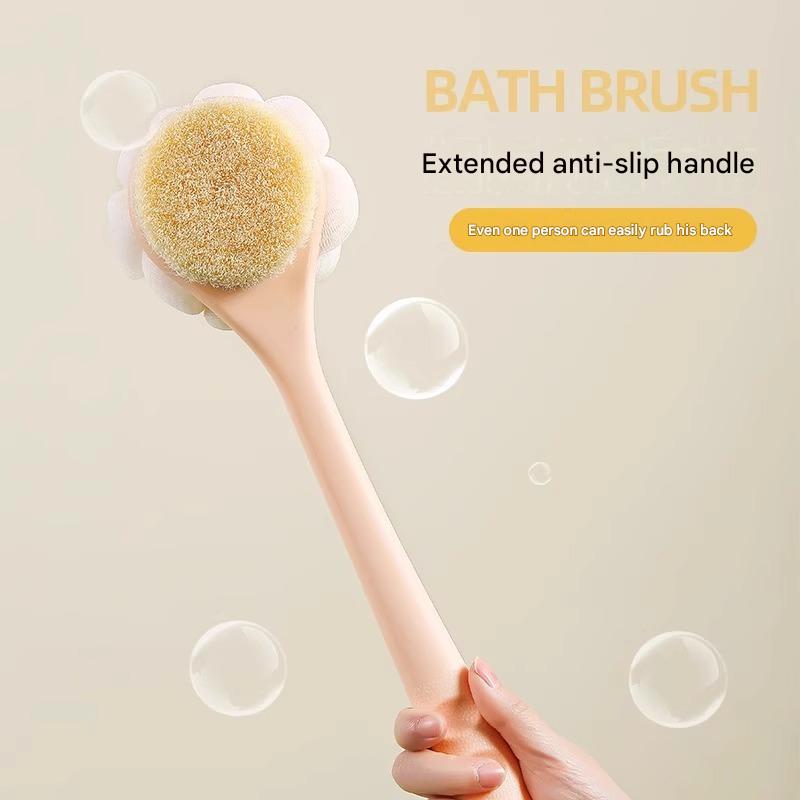 Double-sided Soft Bristle Bath and Back Scrubbing Bath Brush Long Handle Bath Scrubbing Artifact Bath Brush Multifunctional Two-in-one Bath Brush