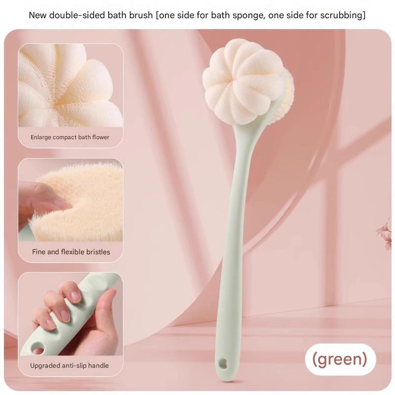 Double-sided Soft Bristle Bath and Back Scrubbing Bath Brush Long Handle Bath Scrubbing Artifact Bath Brush Multifunctional Two-in-one Bath Brush