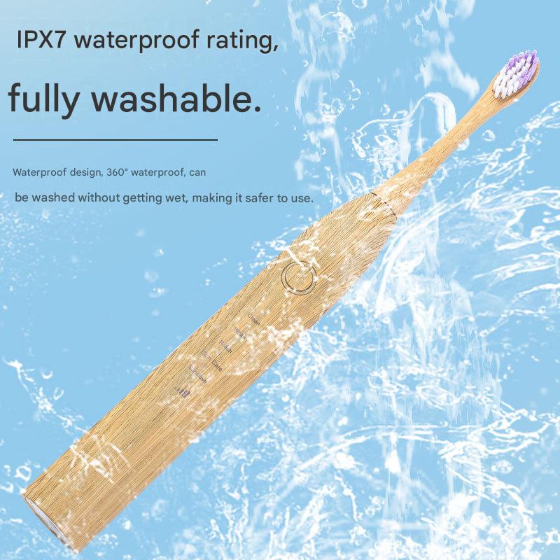 Electric Bamboo Toothbrush, Intelligent Sonic Electric Toothbrush, PS05 Intelligent 5-Speed Mode Bamboo Toothbrush Head Replacement