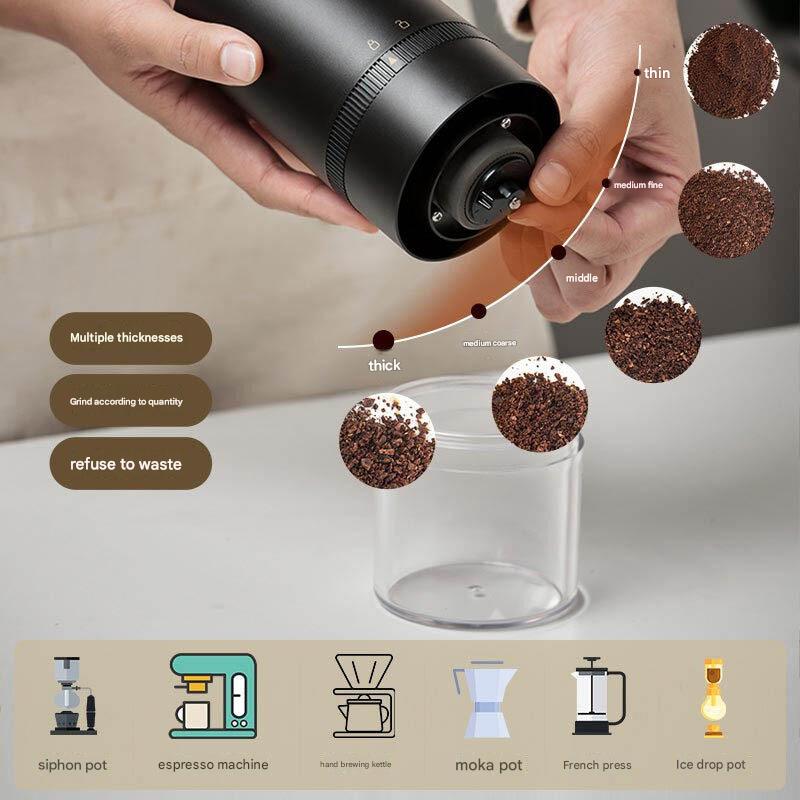 Electric Bean Grinder, USB Rechargeable Coffee Grinder, Coffee Bean Machine Household Small Italian Grinder, American Drip Filter