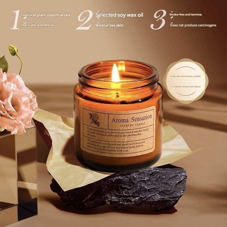 Essential Oil Scented Candles, Niche Indoor Fragrances, Long-Lasting Aromatherapy for Women's Bedrooms, Romantic Scented Decorative Items