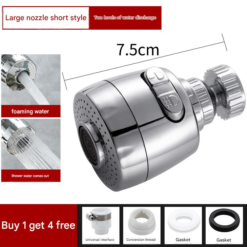 Faucet Splash Head Booster, 360 Rotation Filter Universal Kitchen Faucet Bubbler Extended Extension Water Saver