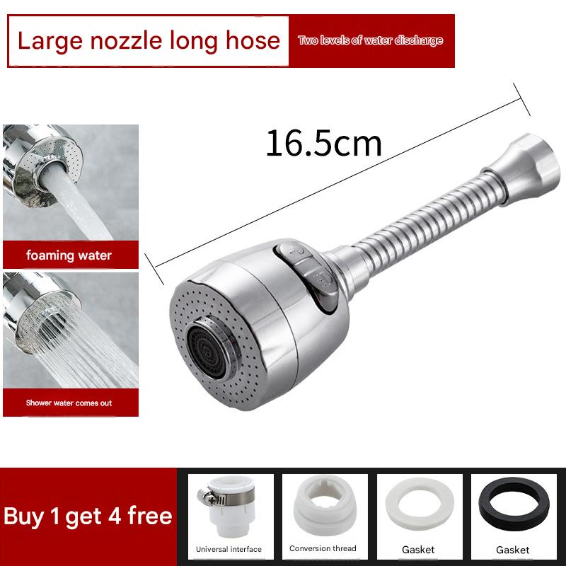 Faucet Splash Head Booster, 360 Rotation Filter Universal Kitchen Faucet Bubbler Extended Extension Water Saver