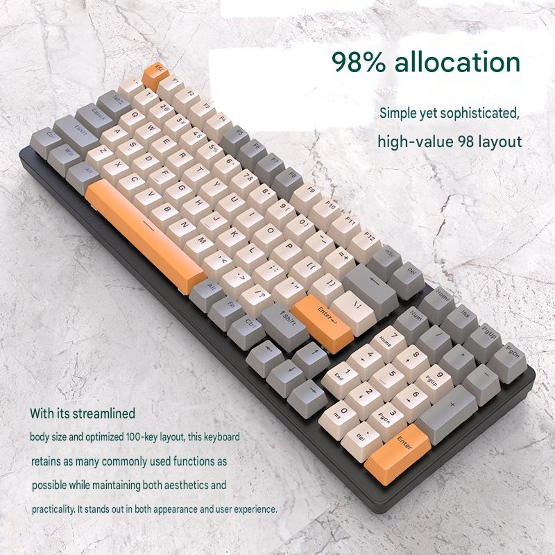 Free Wolf K3 Mechanical Keyboard 980 Game 100 Keys Customized e-sports Office Game Computer Keyboard