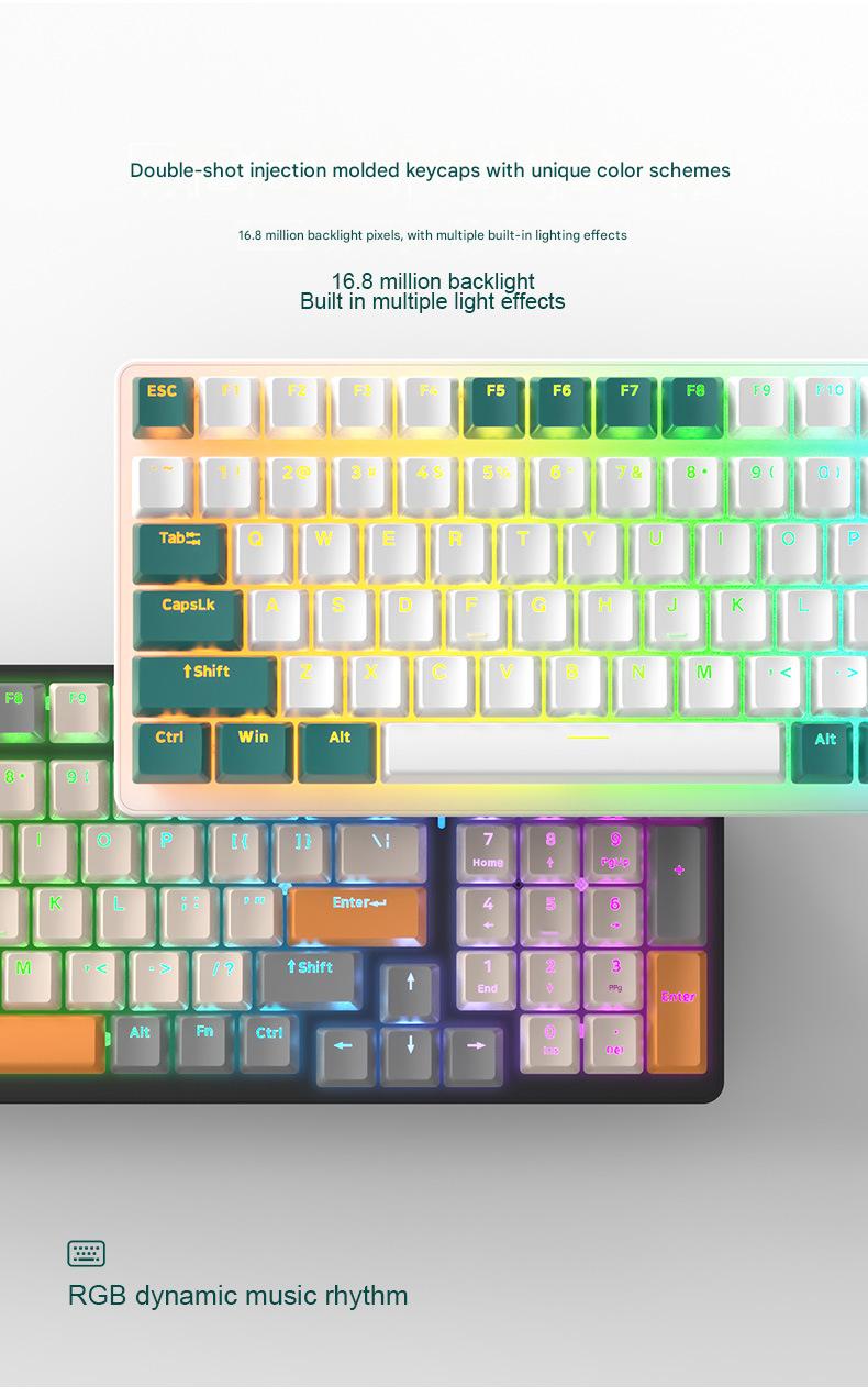 Free Wolf K3 Mechanical Keyboard 980 Game 100 Keys Customized e-sports Office Game Computer Keyboard