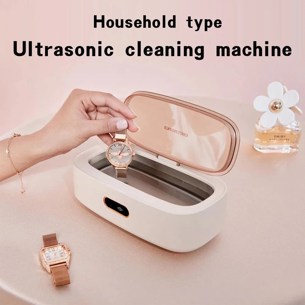 Household Ultrasonic Cleaner, Home Ultra Sound Washer, Ultrasound Nail Sink Manicure Jewelry Stains Cleaner