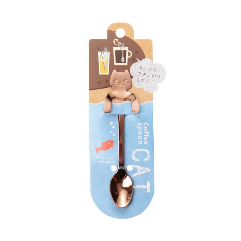 1Pcs Stainless Steel Coffee Tea Spoon, Mini Cat Long Handle Teaspoons, Drinking Tools Kitchen Gadget Flatware Tableware