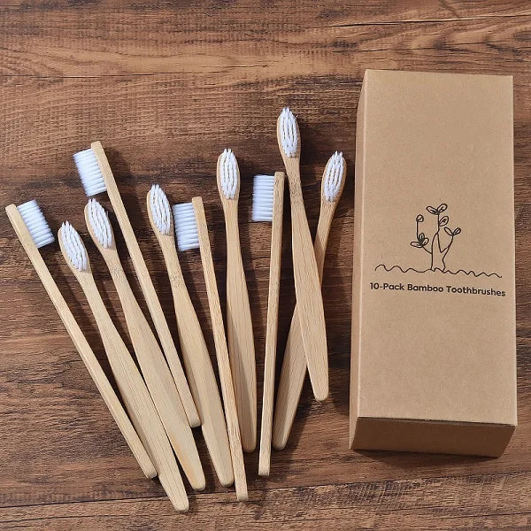 Adult Bamboo Toothbrush, Bamboo Charcoal Toothbrush 4 Sticks 5 Sticks, Bamboo Toothbrush 10 Sets, Off-The-Shelf Toothbrush Set