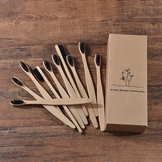 Adult Bamboo Toothbrush, Bamboo Charcoal Toothbrush 4 Sticks 5 Sticks, Bamboo Toothbrush 10 Sets, Off-The-Shelf Toothbrush Set