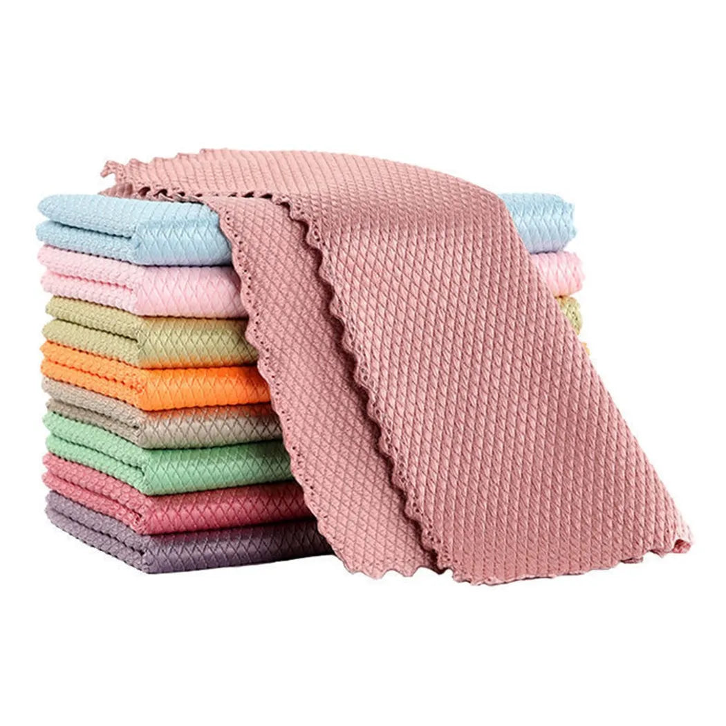 5/10Pcs Kitchen Anti-Grease Wiping Rag Cleaning Cloth Nano Scale Streak-Free Miracle Cleaning Towel For Home Kitchen Tool
