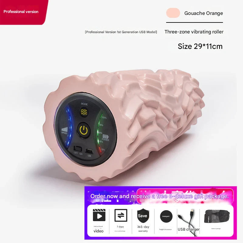 5-speed electric foam shaft yoga fitness vibration relaxation massage column electric corrugated fascia column yoga column