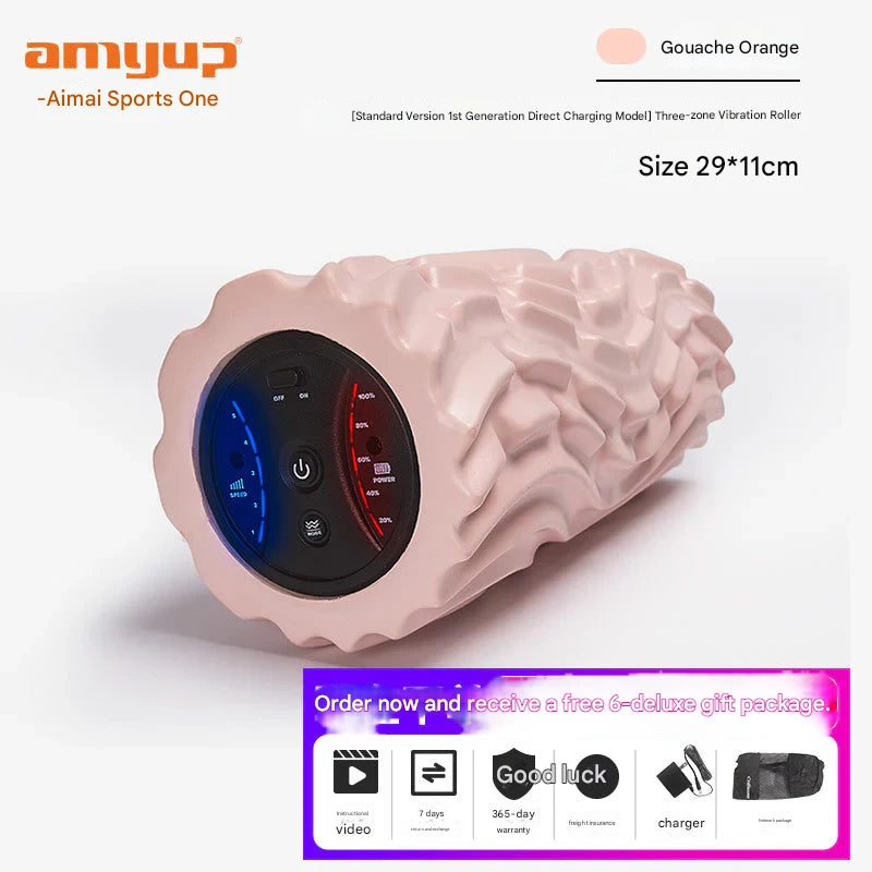 5-speed electric foam shaft yoga fitness vibration relaxation massage column electric corrugated fascia column yoga column