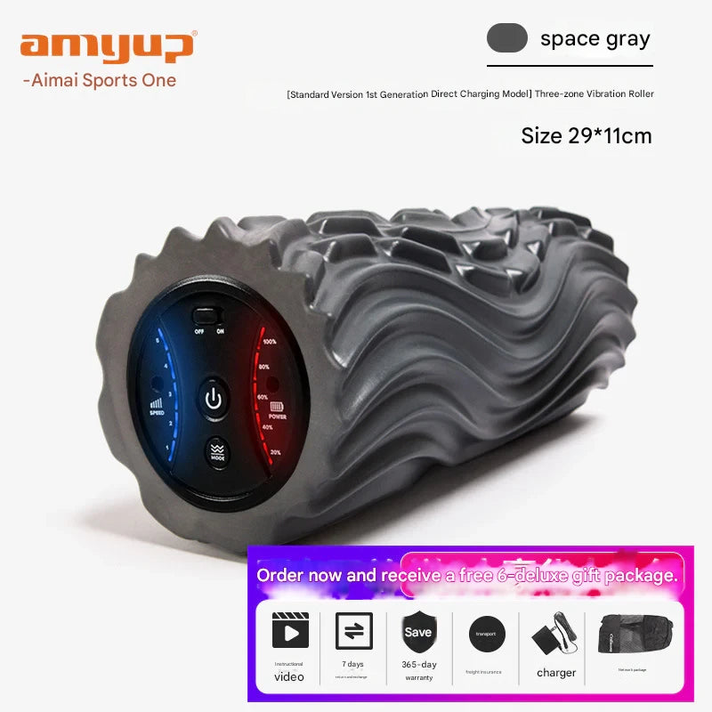 5-speed electric foam shaft yoga fitness vibration relaxation massage column electric corrugated fascia column yoga column