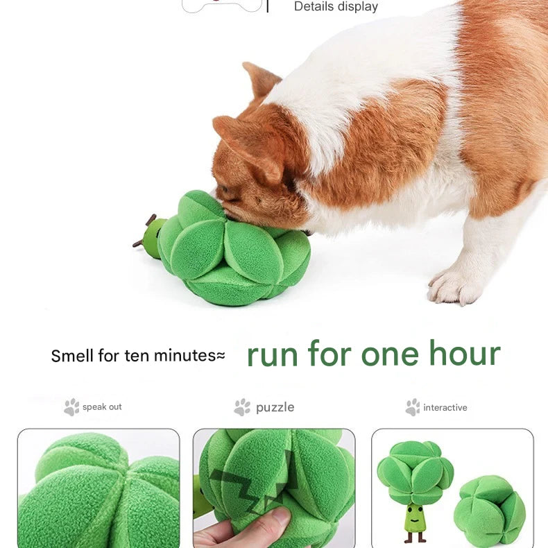 Dog's boring artifact pet broccoli puzzle food leaking sniffing toy slow food training sniffing voice companion