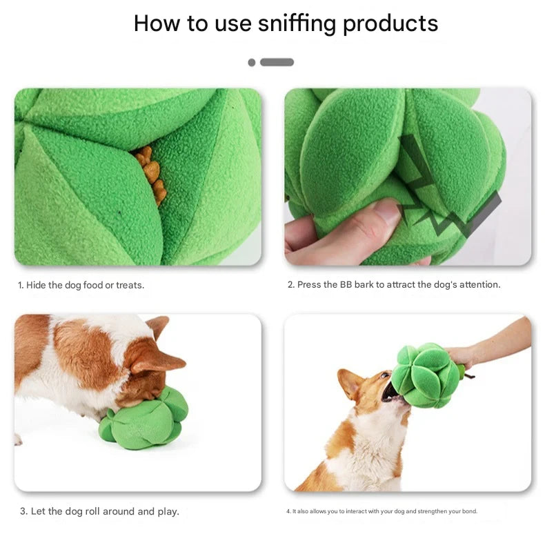 Dog's boring artifact pet broccoli puzzle food leaking sniffing toy slow food training sniffing voice companion